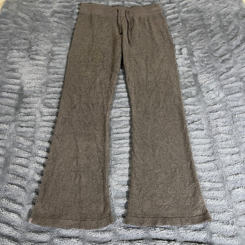 Barefoot Dreams Bamboo Chic Lite Lounge Pants Brown Wide Leg Style 481 Medium